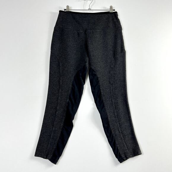 Lysse Twill Ponte with Ultrasuede Equestrian Panels Legging Charcoal Gray Medium - Picture 2 of 9
